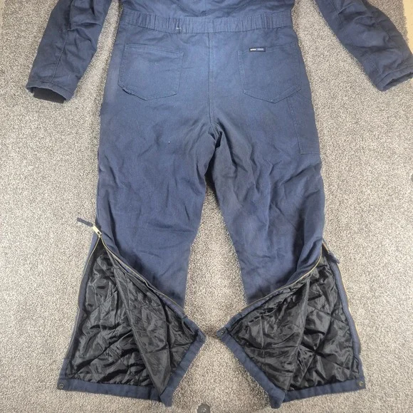 Walls Workwear Coveralls Mens Large Navy Blue Insulated Quilted Lined Winter - Picture 6 of 11